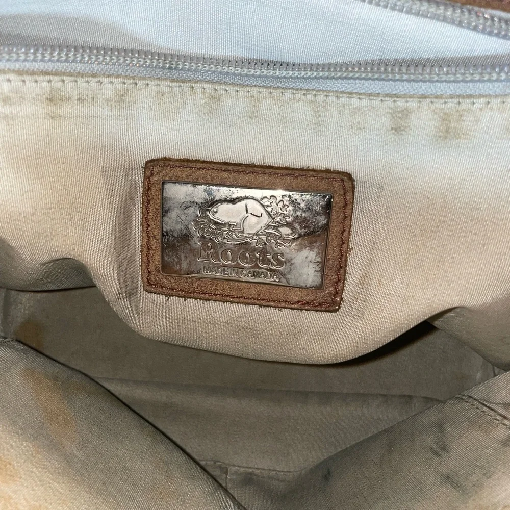 Roots Grace Tribe Leather Brown Classic Satchel Bag made in Canada